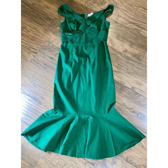 Women’s Slim Fit Hips-Wrapped Vintage Dress Mermaid Hemline - Picture 2 of 9